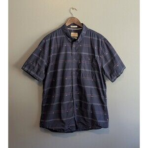 Quicksilver Size XL Waterman Shirt Blue Short Sleeve Mens Extra Large Button Up